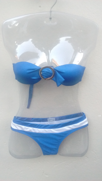 Biquíni  Azul com branco