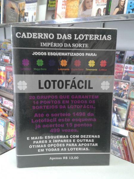 CADERNO DAS LOTERIAS IMPERIO DA SORTE LOTOFACIL