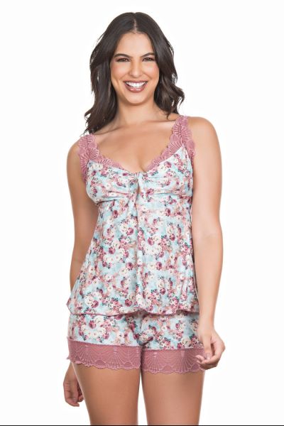 PIJAMA ESTAMPADO DE AMARRAR NA FRENTE