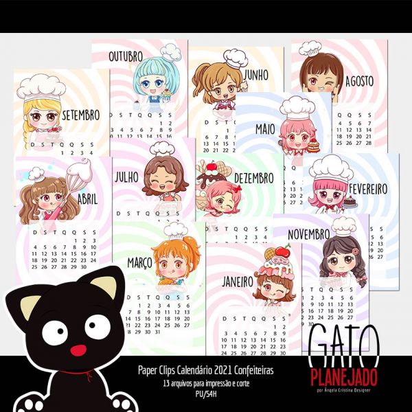 Paper Clips Calendário - Confeitaria