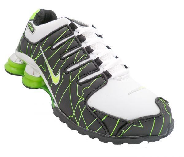 Tênis Nike Shox NZ Branco Preto e Verde cromado MOD:10280 [1° Linha]
