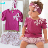 Conjunto 3pçs  (Cor:Fúscia)