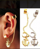 Brinco pressão âncora falso piercing