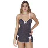CAMISOLA SEM BOJO EM LIGANETE ESTAMPADA COM COSTA NUA O135.A
