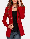 Mulheres Casaco Tamanhos Grandes / Happy-Hour Vintage Outono / Inverno,Sólido Vermelho / Preto Algod