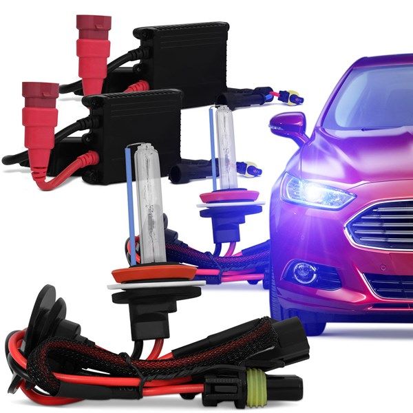 Kit Xenon Carro H7 8000K Completo com Reator e Lâmpada Com
