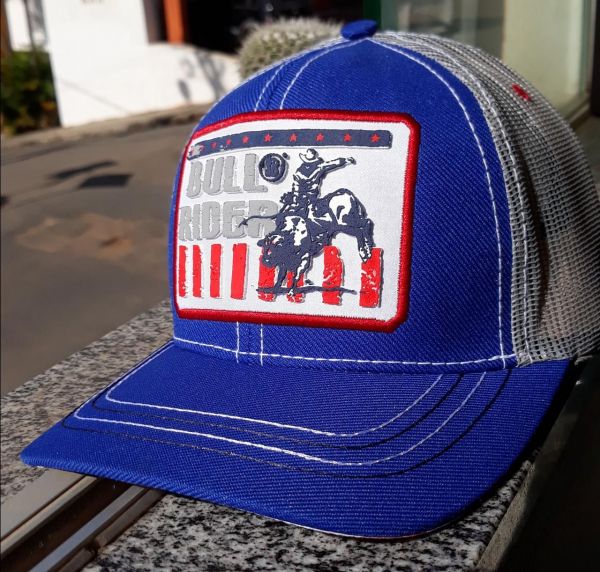 Boné Azul Estampado com Tela Smith Brothers