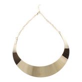 tom ouro curvas de metal colar gargantilha colar bib lisa espelhado para as mulheres #00672434