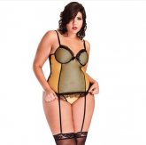 ESPARTILHO PLUS SIZE SEDUÇÃO CIRRÊ DOURADO HOT FLOWERS