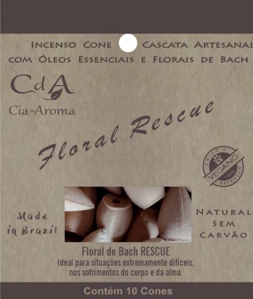 Incenso Cone Refluxo Floral Rescue 10 Cones