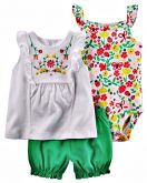 :(09-12meses) Conjunto 3pçs Bubble Short Set 12M - Carter's