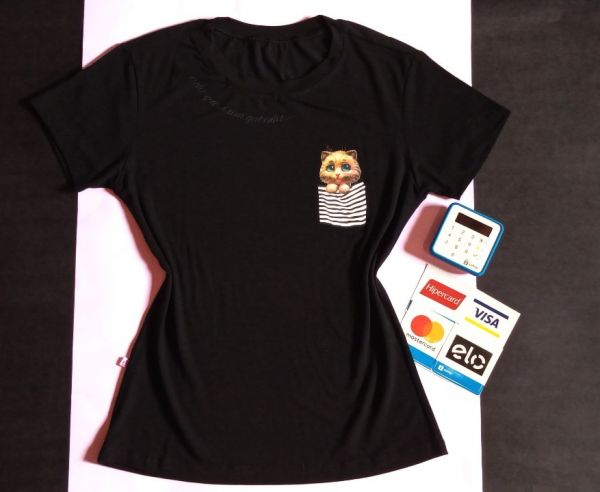 T-shirt ( Acho que vi um gatinho)