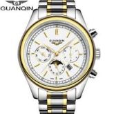 RELÓGIO MASCULINO GUANQIN CRONÓGRAFO RELÓGIO À PROVA D'ÁGUA QUARTZO DE LUXO AÇO INOXIDÁVEL
