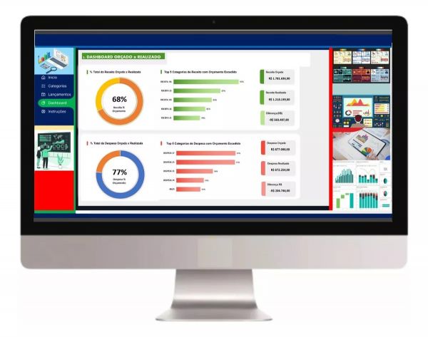 Controle Orçado X Realizado +8 Mil Planilhas Prontas + Bônus