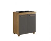 Balcao CookTop Fox 78 5 Bocas com Tampo com Recorte 63,5 x 35 Cinamomo.Grafite Arte Moveis