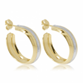 Argola com detalhe lixado prata