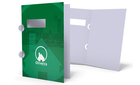 Pastas Com Orelhas - Personalizado Couche 250gm. - 50 Unid.