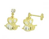 Brinco folheado a ouro em forma de uma abelha - Cod: 2453