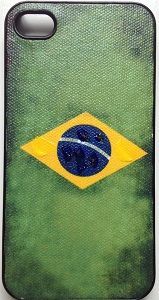 CASE BANDEIRA DO BRASIL DETALHES A MÃO PARA IPHONE 4 E 4S