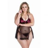 Camisola Plus Size Tule Aberta Pimenta Kente