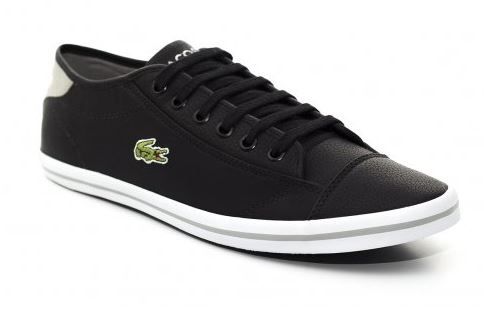 SAPATENIS LACOSTE COURO PRETO C/ CINZA - Lct-55664