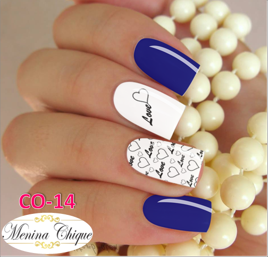 Películas para Unhas Modelo Coração Love  - CO-14