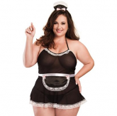 FANTASIA REQUINTE PLUS SIZE EMPREGADA HOT FLOWERS