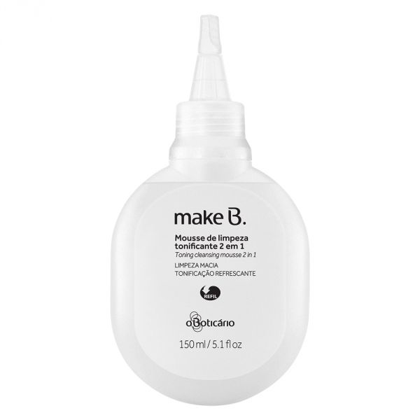MAKE B. REFIL MOUSSE DE LIMPEZA TONIFICANTE 2 EM 1, 150ML