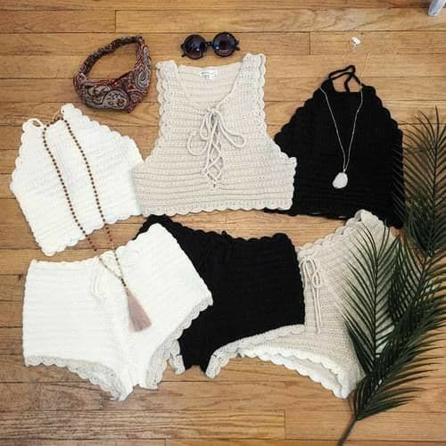 Conjunto short e cropped