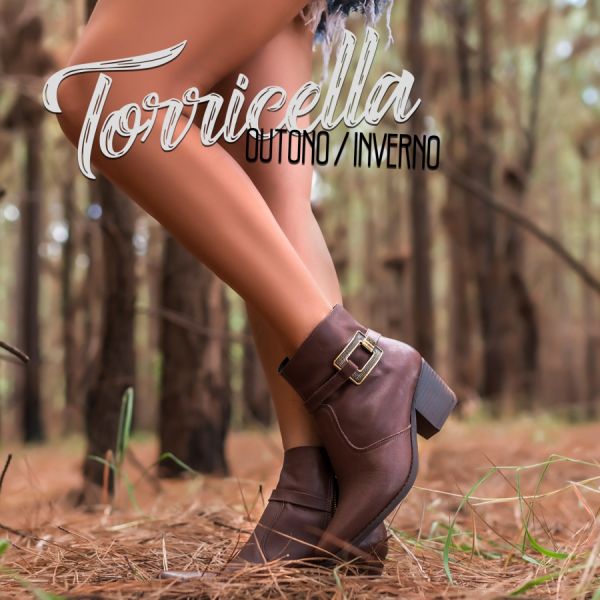 Bota cano curto couro bico fino- torricella