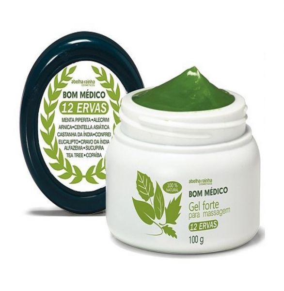 Gel forte para massagem com 12 ervas