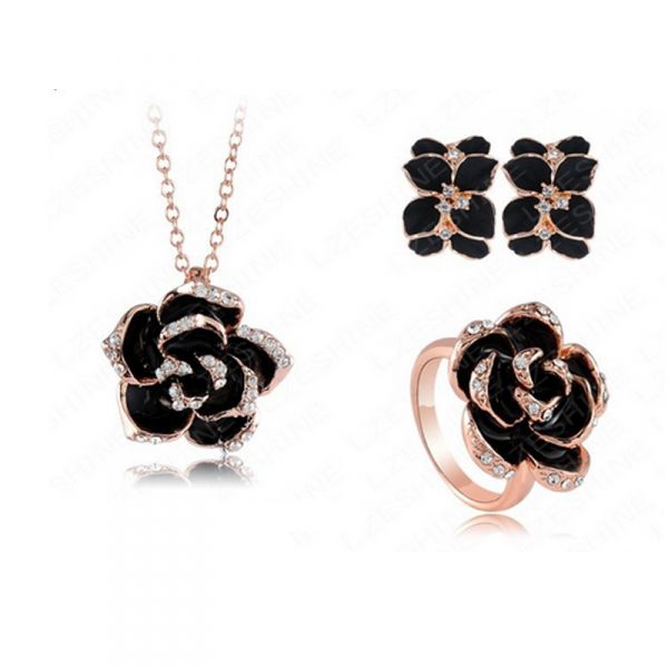 Conjunto de Jóias Flower Black JR0006