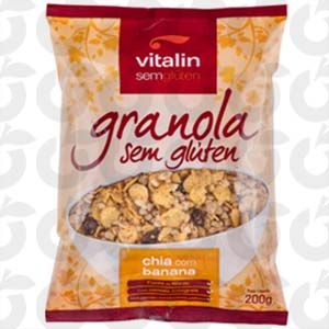 Granola Sem Glúten Chia com Banana 200 Gramas Vitalin