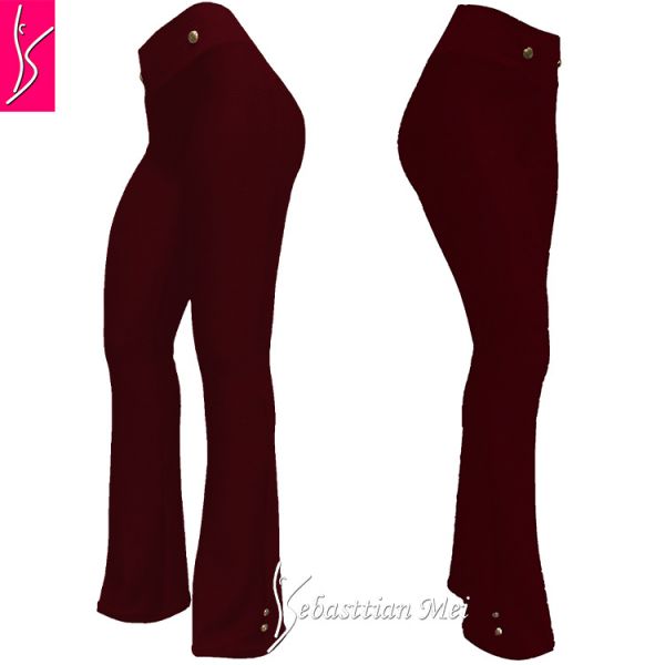 Calça aplique botões (48/50-52/54) plus size, flare ou reta, cintura alta, várias cores