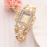 Relógio De Luxo Elegante Dourado Esqueleto Original