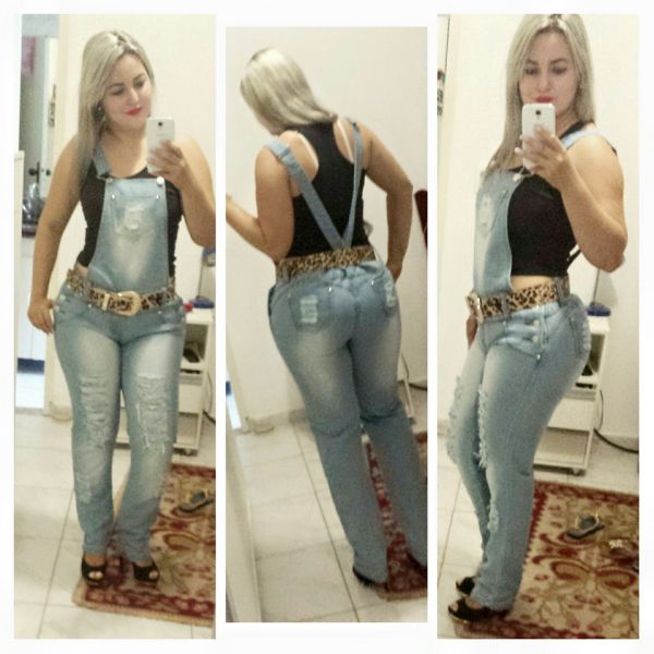 Macacão Jeans Destroyed