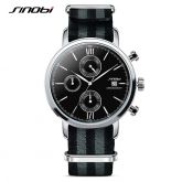 SINOBI Homens Sports Relógios Militar com a NATO Nylon Pulseira Masculina James Bond 007 Relógio Cro