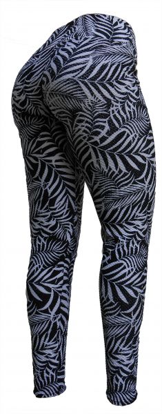 Legging Plus Size(60/62) em jacquard piquet estampado preto e branco