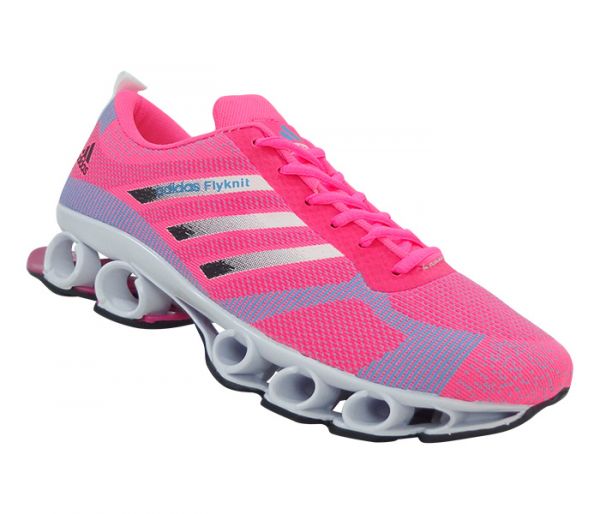 Tênis Feminino Adidas Flyknit Bounce Rosa e Azul