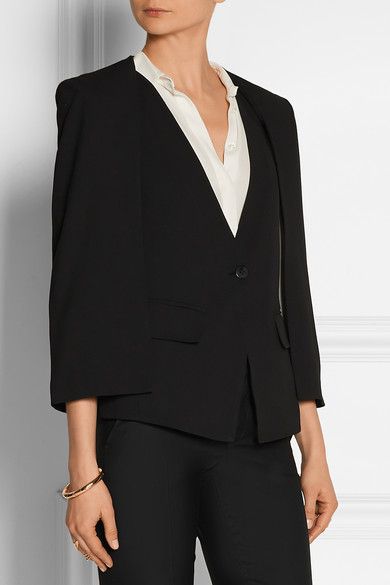 HALSTON HERITAGE Cape-effect twill blazer