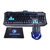 sunsonny v90 + 8509 luminosa wired teclado óptico de jogos de alta velocidade + rato (1600dpi) terno