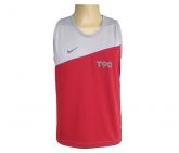 Camisa Regata Nike Dri Fit Cinza e Vermelho