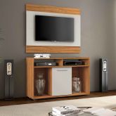 Conjunto Show 106 Painel mais Rack Freijo Trend.Off White Tx Noitavel Moveis
