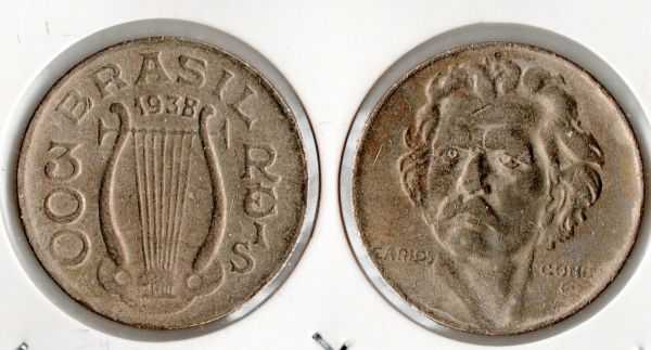 V148-1 - 300 Réis 1938 - Tiragem  BAIXA  3.752.000