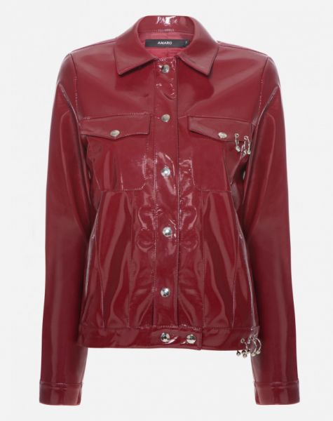 JAQUETA DE VINIL COM APLICAÇÕES  AMARO