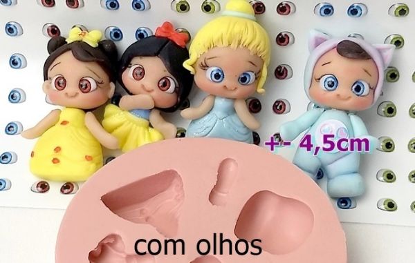 Kit com 05 Cartelas de Olhos Moana 410PP - 100 pares de olhos cada