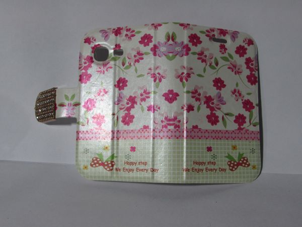 Case /Carteira p/ s5310 Samsung Galaxy Pocket Neo - Flores Rosa e Verde
