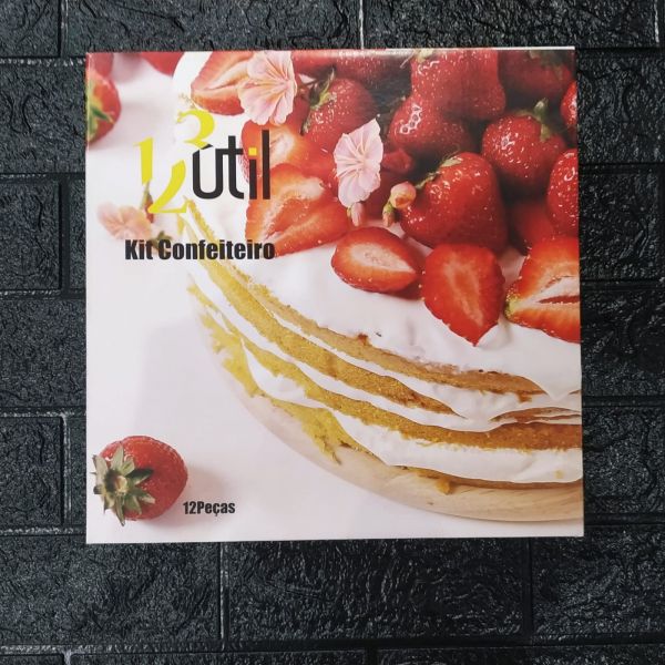 Kit Confeiteiro 12pçs Base Giratoria 27cm E Espatulas Ud70