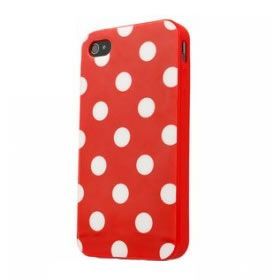 CASE BOLINHAS VERMELHAS PARA IPHONE 4 E 4s
