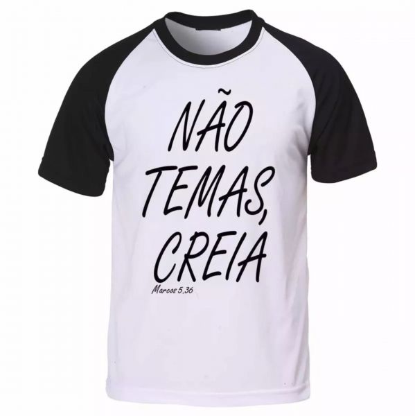 Camiseta Raglan Gospel Evangélica Cristã Não Temas